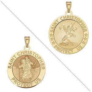 Wrestling   Saint Christopher Doubledside Sports Religious Medal  EXCLUSIVE 