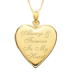 14k Yellow Gold Always   Forever In My Heart Photo Locket