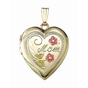 14k Gold Filled Mom Heart Photo Locket
