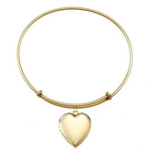 14k Gold Filled Heart Photo Locket with Expandable Bracelet