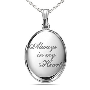 Always In My Heart Oval Photo Locket