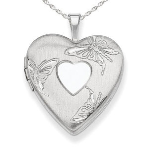Butterfly Heart Photo Locket