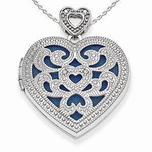 Vintage Diamond Heart Photo Locket