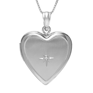 Diamond Heart Photo Locket