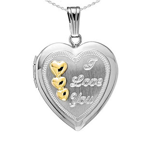 I Love You  Heart Photo Locket