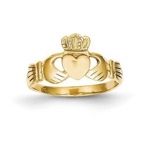 14K Polished Ladies Claddagh Ring