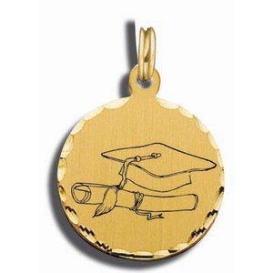 Graduation Charm Black   White