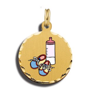 Baby Shoes and Bottle Charm
