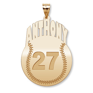 Custom Baseball Charm or  Pendant w  Name   Number