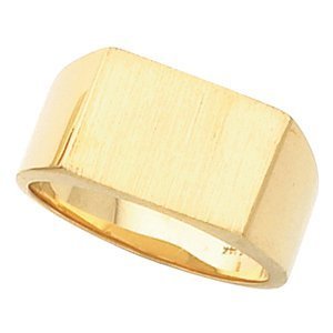 14K Gold Men s Rectangle Signet Ring