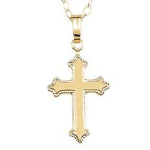 14K Yellow Gold Children s Cross Pendant