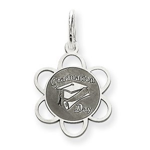 Floral Shaped Cutout Graduation Pendant Charm
