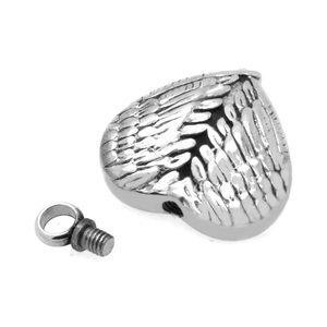 Stainless Steel Angel Wing Heart Cremation   Ash Holder