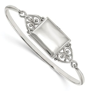 Rectangle Polished Locket Bangle Bracelet