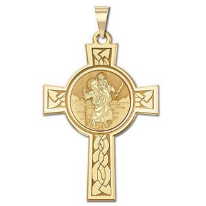 Saint Christopher Cross Religious Medal   EXCLUSIVE 