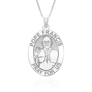 Pope Francis Religious Medal Oval Laser Engraved  EXCLUSIVE 