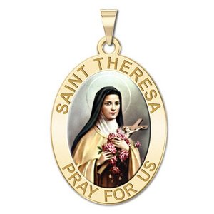 Saint Theresa   Oval Religious Medal  EXCLUSIVE 