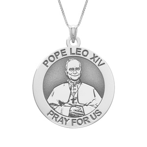 Pope Leo XIV   Pray For Us Religious Medal Round Laser Engraved  EXCLUSIVE 