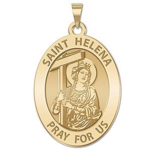 Saint Helena Oval Religious Medal   EXCLUSIVE 