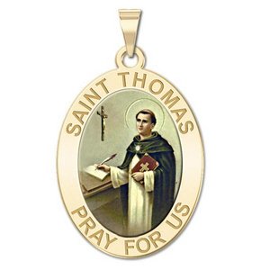 Saint Thomas Aquinas   Oval Religious Medal  EXCLUSIVE 