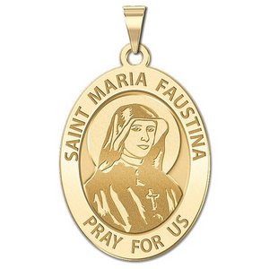 Saint Faustina OVAL Religious Medal  EXCLUSIVE 