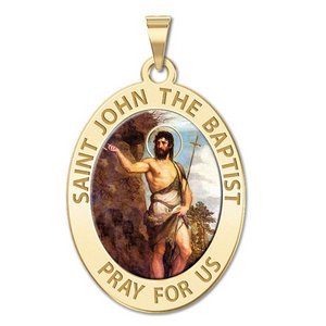 Saint John the Baptist Religious Medal  Color EXCLUSIVE 