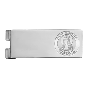 Stainless Steel Engravable Saint Isabella Money Clip