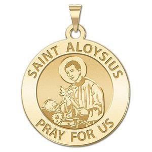 Saint Aloysius Gonzaga Round Religious Medal  EXCLUSIVE 
