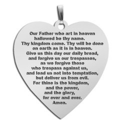  Lord s Prayer  Heart Script Pendant