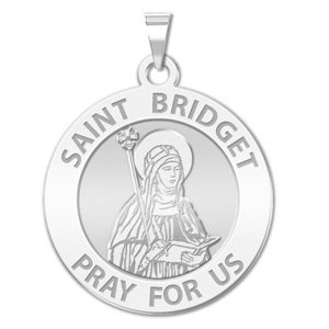 Saint Bridget of Sweden Round Religious Medal    EXCLUSIVE 