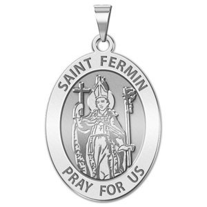 Saint Fermin OVAL Religious Medal   EXCLUSIVE 