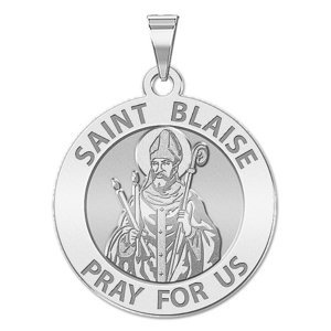 Saint Blaise Round Religious Medal   EXCLUSIVE 