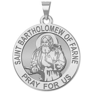 Saint Bartholomew of Farne Round Religious Medal  EXCLUSIVE 
