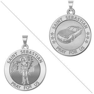 Racing   Saint Sebastian Doubledside Sports Religious Medal  EXCLUSIVE 