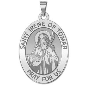 Saint Irene of  Tomar OVAL Religious Medal   EXCLUSIVE 