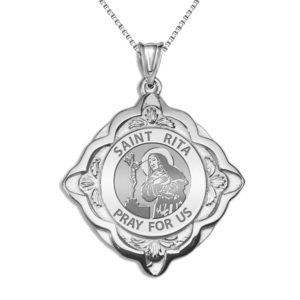 Saint Rita Cathedral Round Religious Medal   EXCLUSIVE 