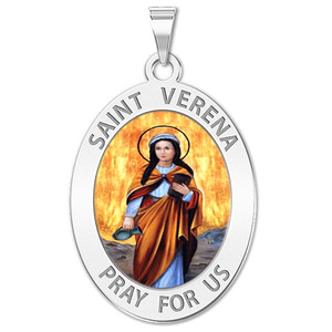 Saint Verena Oval Religious Medal Color
