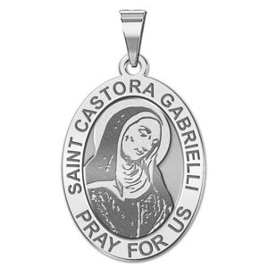 Saint Castora Gabrielli Round Religious Medal   Oval  EXCLUSIVE 