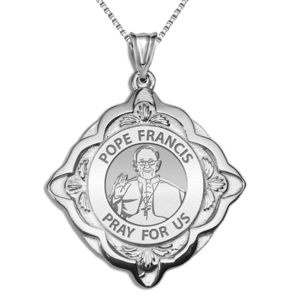 Pope Francis Cathedral Round Religious Medal   EXCLUSIVE 