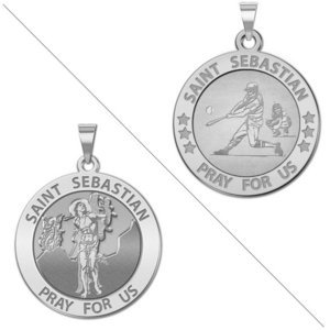 Baseball   Saint Sebastian Doubledside Sports Religious Medal  EXCLUSIVE 