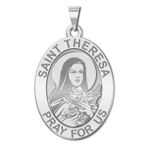 Saint Theresa   Oval Religious Medal  EXCLUSIVE 