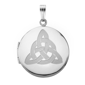 Round Celtic Trinity Picture Locket