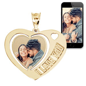 Heart W   I Love You  Etched