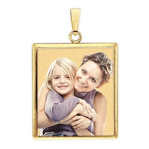 Rectangle Bezel Frame Photo Pendant Picture Charm