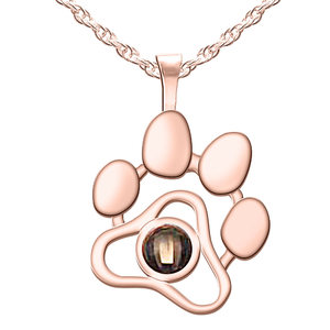 Photo Projection Dog Paw Necklace   Chain