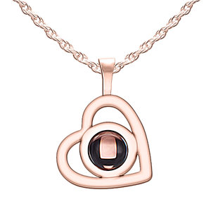 Photo Projection Dangle Heart Necklace   Chain