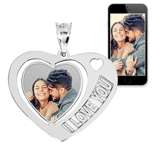 Heart W   I Love You  Etched