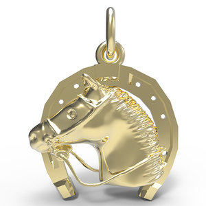Horse Head w  Horseshoe Charm