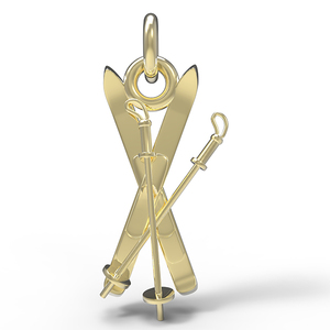 Downhill Skis with Poles Charm 0776 