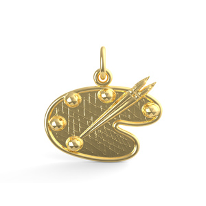 Artist Palette W  Stones Charm